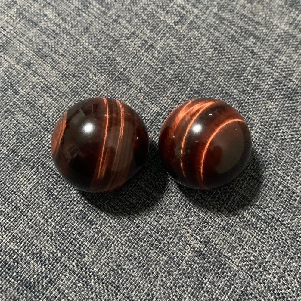 Small Red Tiger’s Eye Crystal Sphere Duo